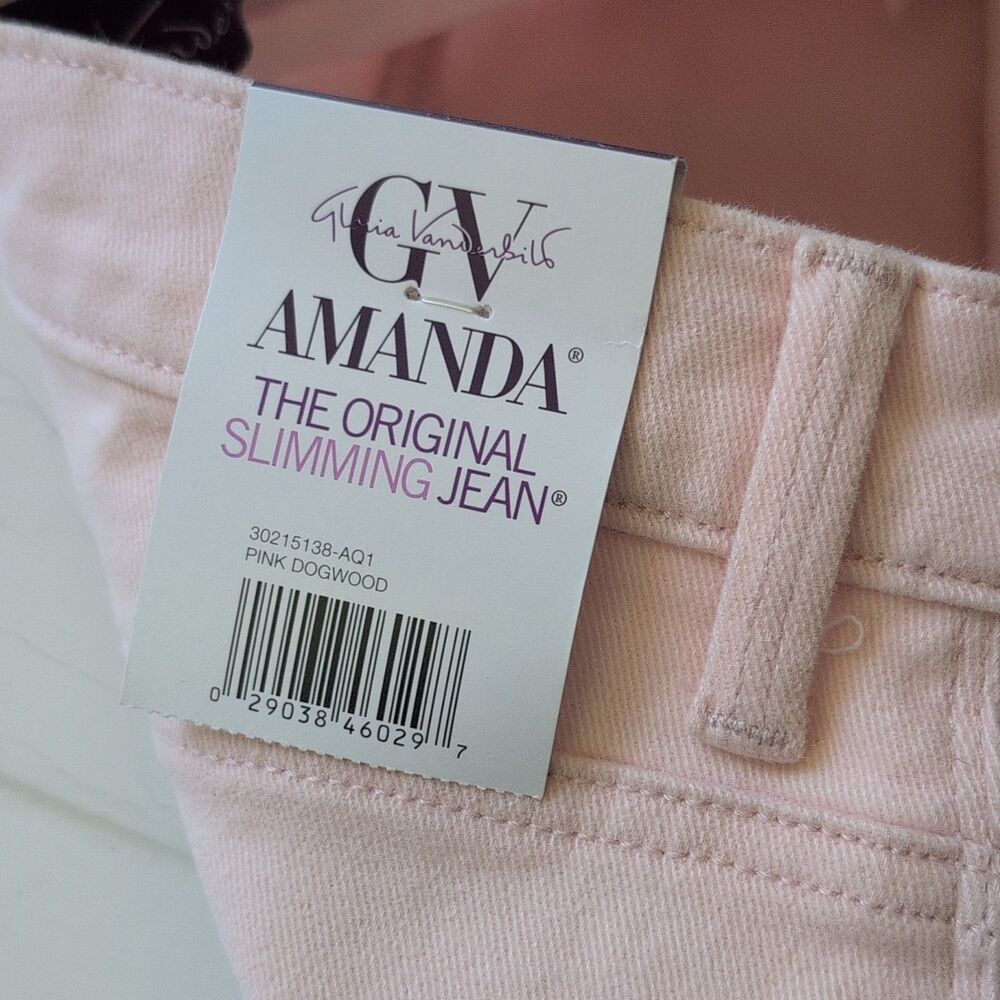 Gloria Vanderbilt Amanda Jeans Pink Classic Rise Slimming Stretch Sz 4 NWT - Picture 11 of 12